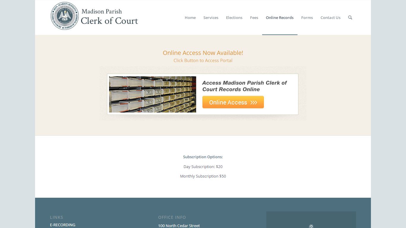 Online Records – Madison Parish Clerk of Court